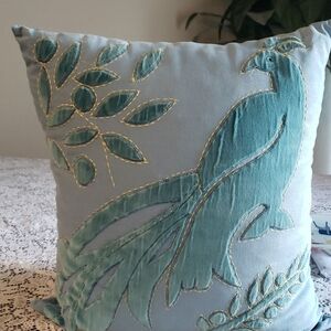 Peacock Motif Throw Pillow.